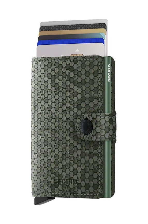 Secrid portfel skórzany Miniwallet Hexagon Green MHe.Green zielony ZA00