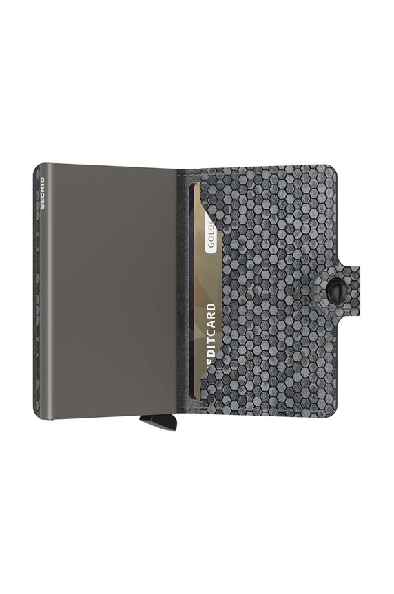 Secrid portfel skórzany Miniwallet Hexagon Grey szary MHe.Grey