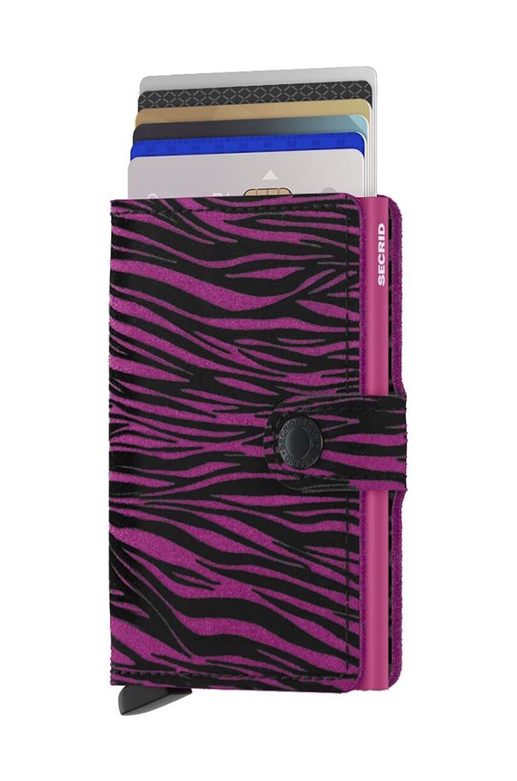 Secrid portfel skórzany Miniwallet Zebra Fuchsia MZe.Fuchsia różowy ZA00