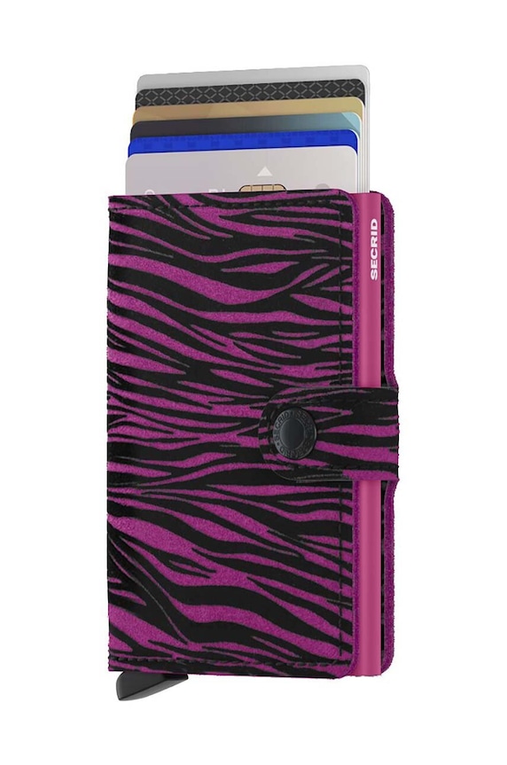 Secrid portfel skórzany Miniwallet Zebra Fuchsia MZe.Fuchsia różowy ZA00