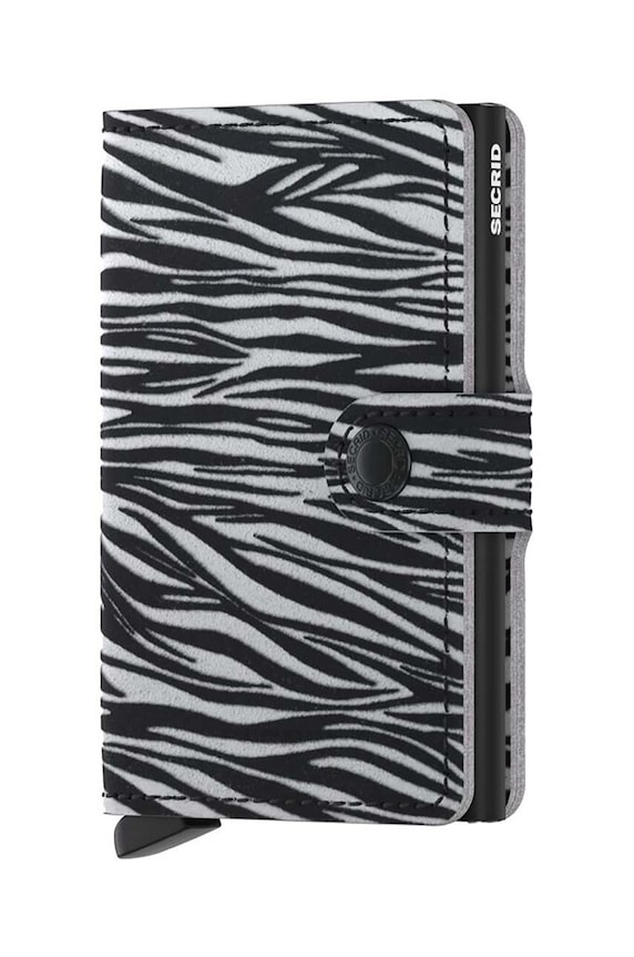 Secrid portfel skórzany Miniwallet Zebra Light Grey wzorzyste szary MZe.Light.Grey