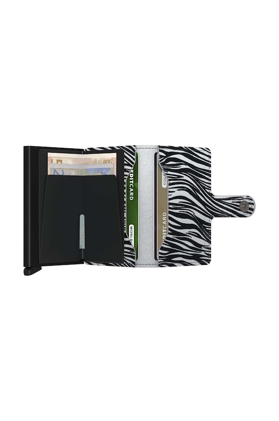 Akcesoria Secrid portfel skórzany Miniwallet Zebra Light Grey MZe.Light.Grey szary