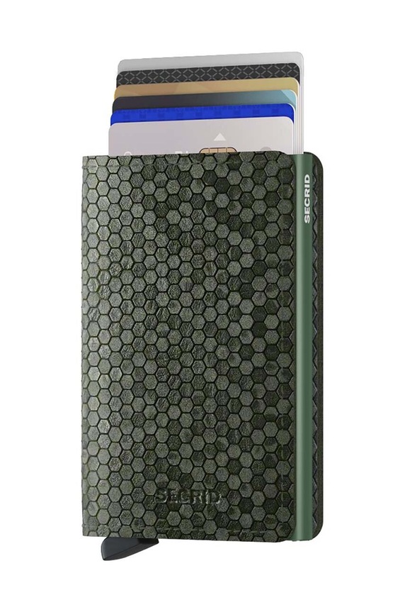 Secrid portfel skórzany Slimwallet Hexagon Green SHe.Green zielony ZA00