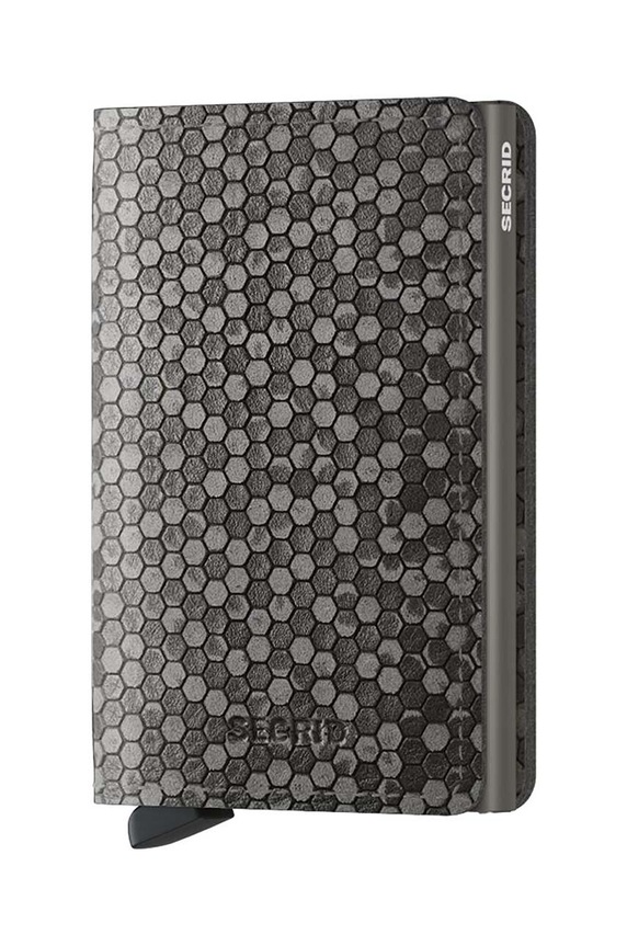 Kožená peňaženka Secrid Slimwallet Hexagon Grey jemný vzor sivá SHe.Grey