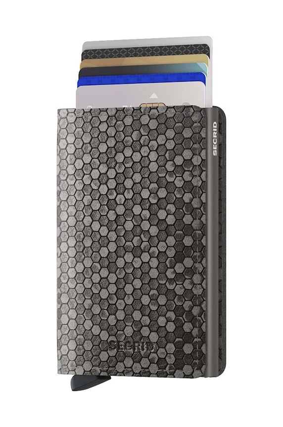 Kožená peňaženka Secrid Slimwallet Hexagon Grey SHe.Grey sivá ZA00