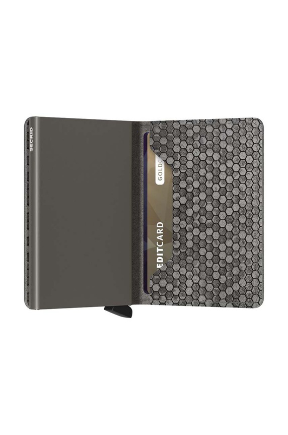 Kožená peňaženka Secrid Slimwallet Hexagon Grey sivá SHe.Grey