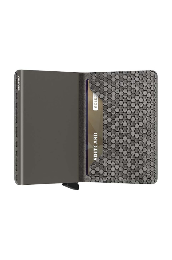 Kožená peňaženka Secrid Slimwallet Hexagon Grey sivá SHe.Grey