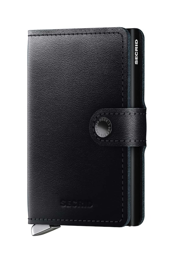 Кожен портфейл Secrid гладка кожа черен MDu.Black