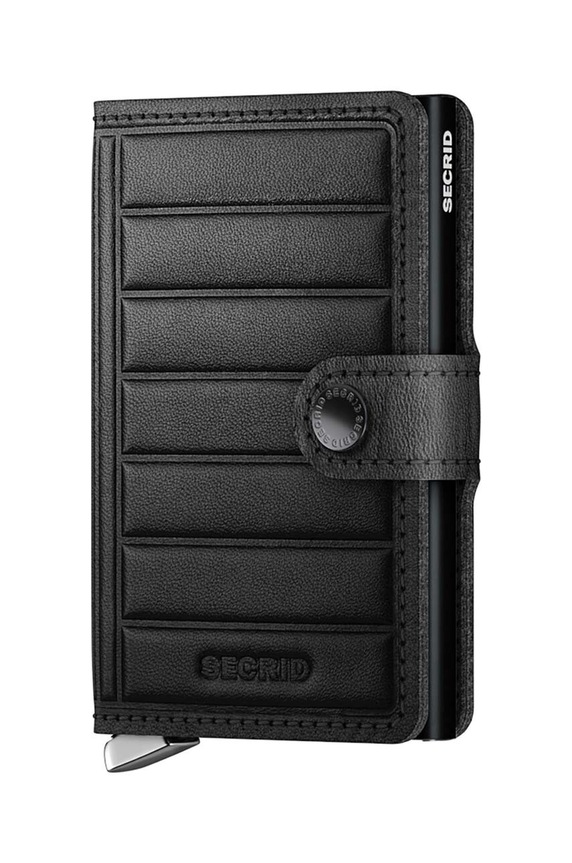 Δερμάτινο πορτοφόλι Secrid Premium Twinwallet Emboss Lines απλό μαύρο TEI.BLACK