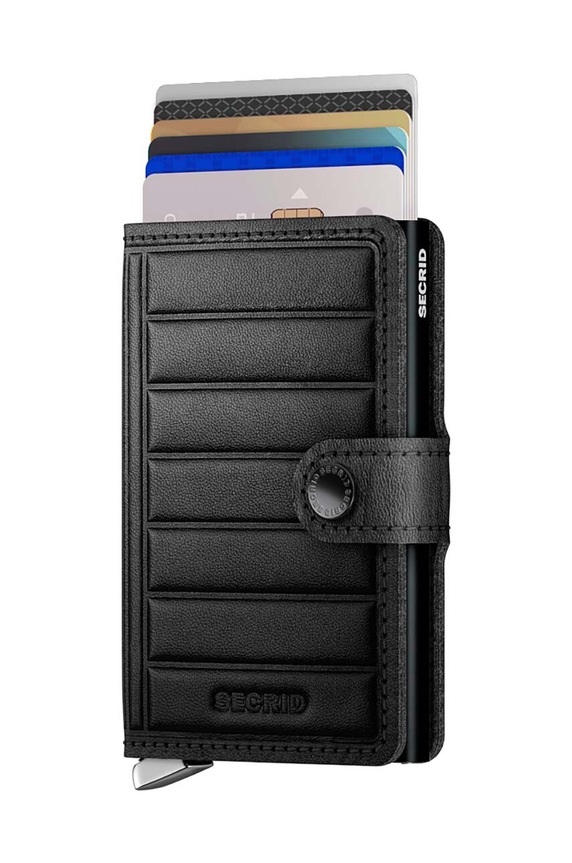 Δερμάτινο πορτοφόλι Secrid Premium Twinwallet Emboss Lines TEI.BLACK μαύρο ZA00
