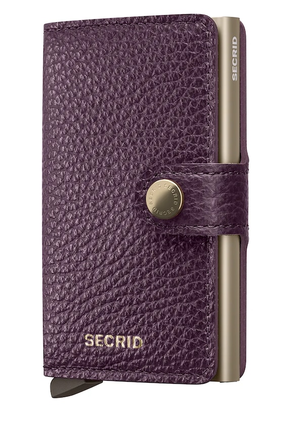 Kožená peňaženka Secrid PEBBLE usňová koža fialová MPe.Cappuccino