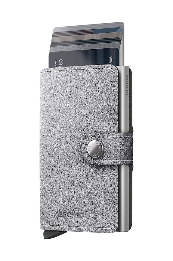 Secrid portfel skórzany M.GlitterSilver srebrny ZA00