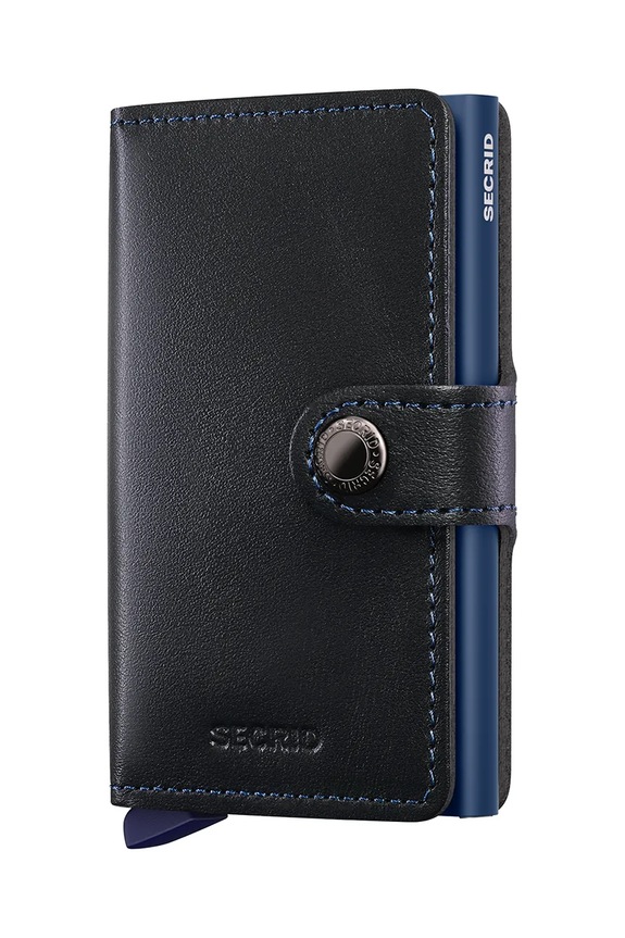 Kožni novčanik Secrid bez uzorka crna M.Black.Navy