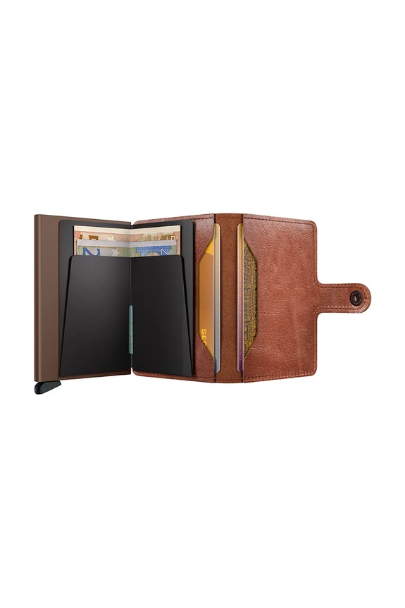 Akcesoria Secrid portfel skórzany MV.Cognac.Brown brązowy