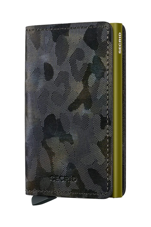 Kožni novčanik Secrid zrnata koža zelena SJu.Moss