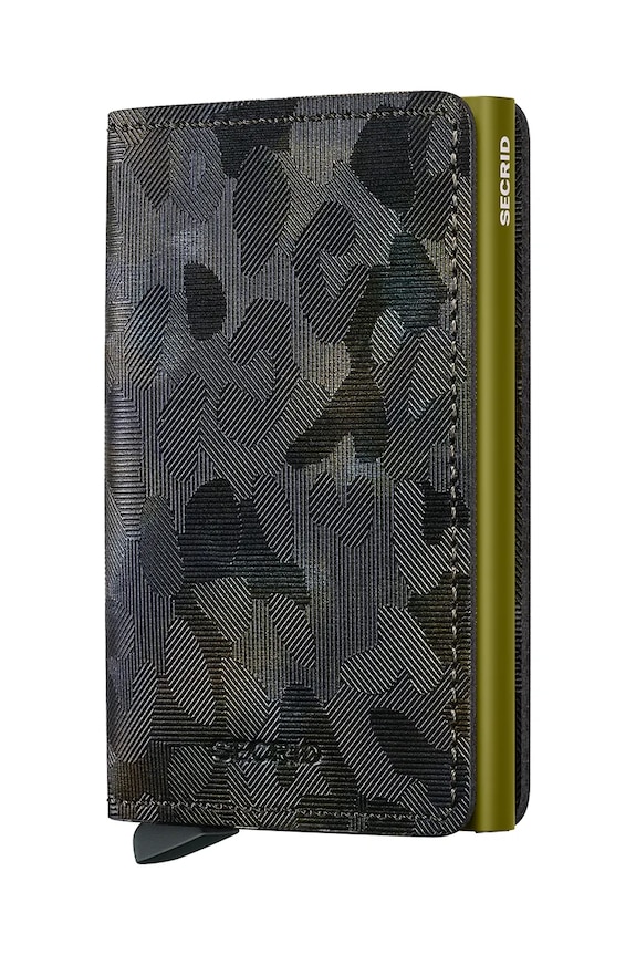 Kožni novčanik Secrid zrnata koža zelena SJu.Moss