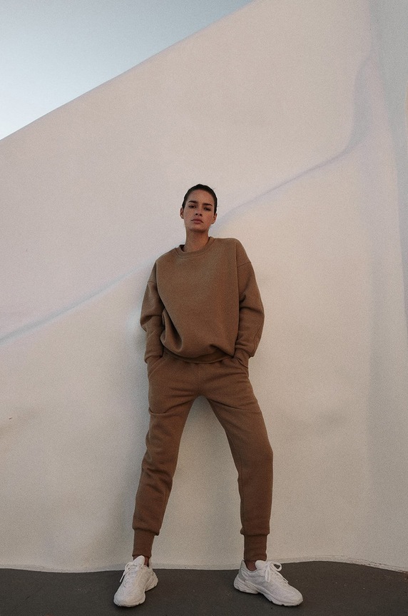 Παντελόνι MUUV. Soft Touch με ελαστάν καφέ sp.dr.soft.touch.peanb