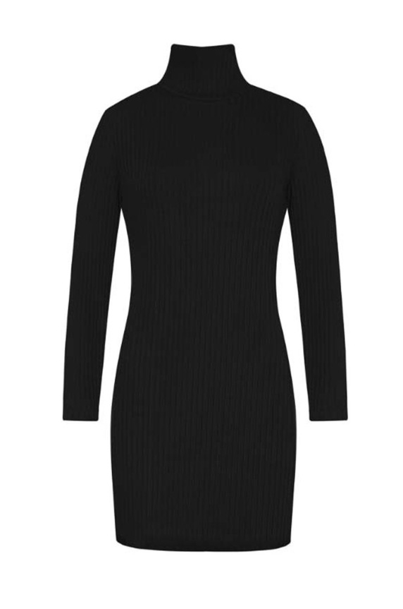 MUUV. sukienka COTTON RIB sukienka.cotton.rib.bla czarny