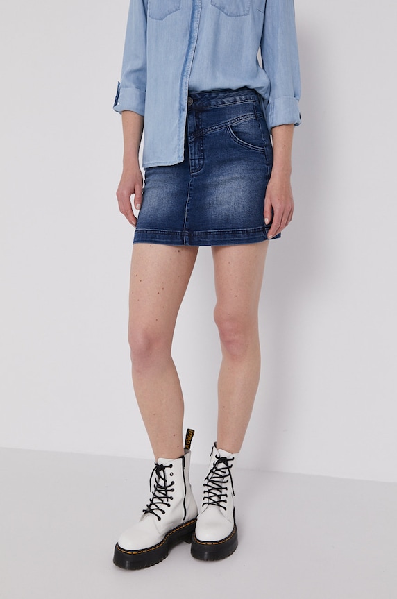 Lee Cooper Spódnica jeansowa z elastanem granatowy FINA.2058BRUSHEDUSED