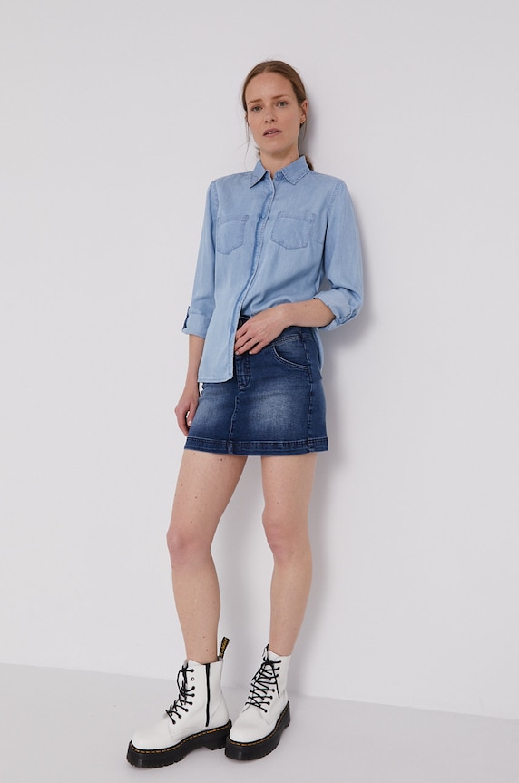 Lee Cooper Spódnica jeansowa FINA.2058BRUSHEDUSED granatowy ZS21