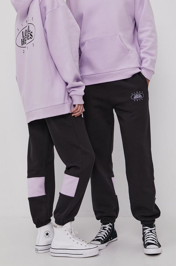 Local Heroes Spodnie aplikacja czarny AW21LHANP001