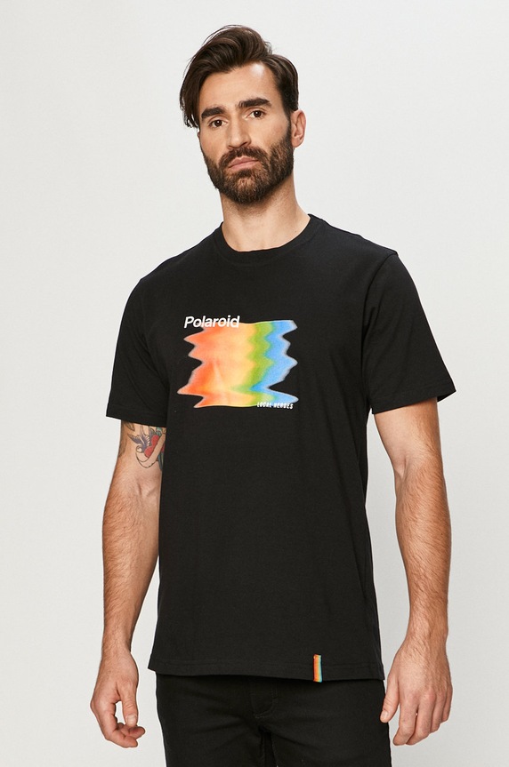 Local Heroes - T-shirt x Polaroid nadruk czarny LHPLT0010
