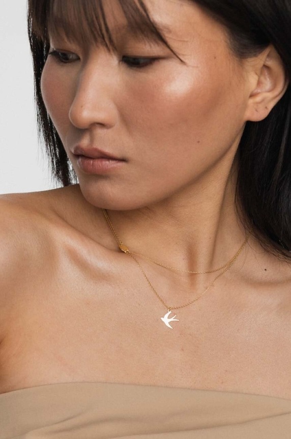 Dodaci Ania Kruk - Srebrna ogrlica prevučena zlatom Believe SGCNS0103Z zlatna