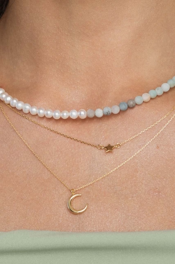 Ania Kruk - Κολιέ από επιχρυσωμένο ασήμι Sky SGCNS1480Z χρυσαφί ZS22