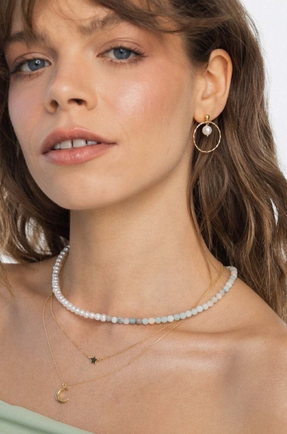 Αξεσουάρ Ania Kruk - Κολιέ από επιχρυσωμένο ασήμι Sky SGCNS1480Z χρυσαφί