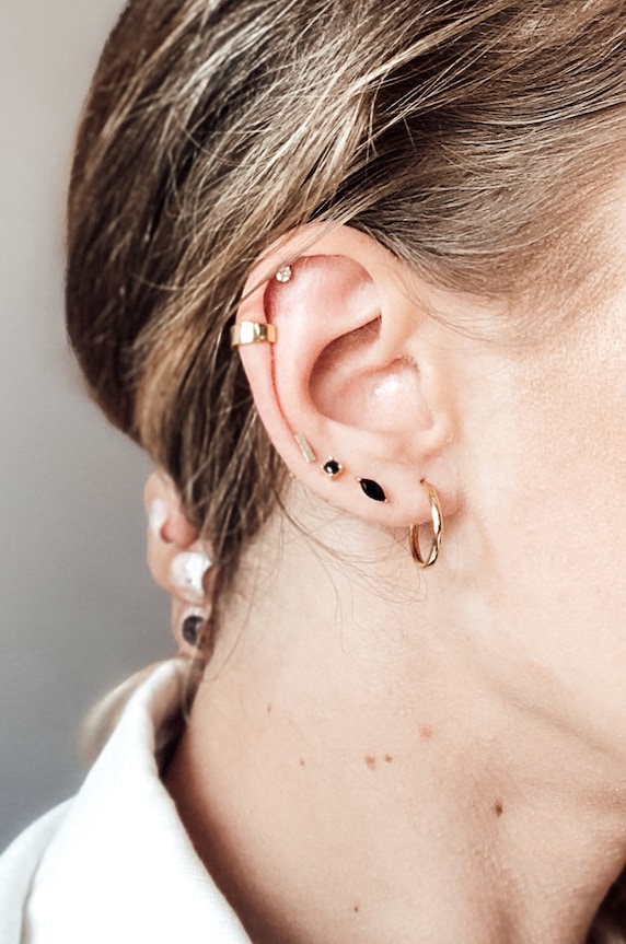 Ania Kruk - Stříbrné pozlacené náušnice Trendy SAKKS0960Z zlatá ZS22