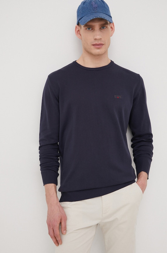 Lee Cooper sweter bawełniany pozostałe granatowy SWANDYORGANICPARISIAN