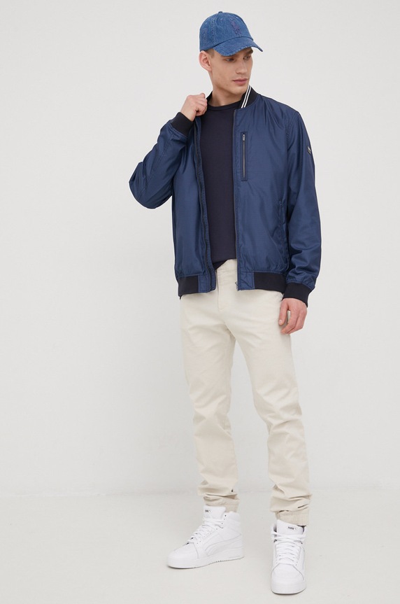 Lee Cooper sweter bawełniany SWANDYORGANICPARISIAN granatowy ZS22