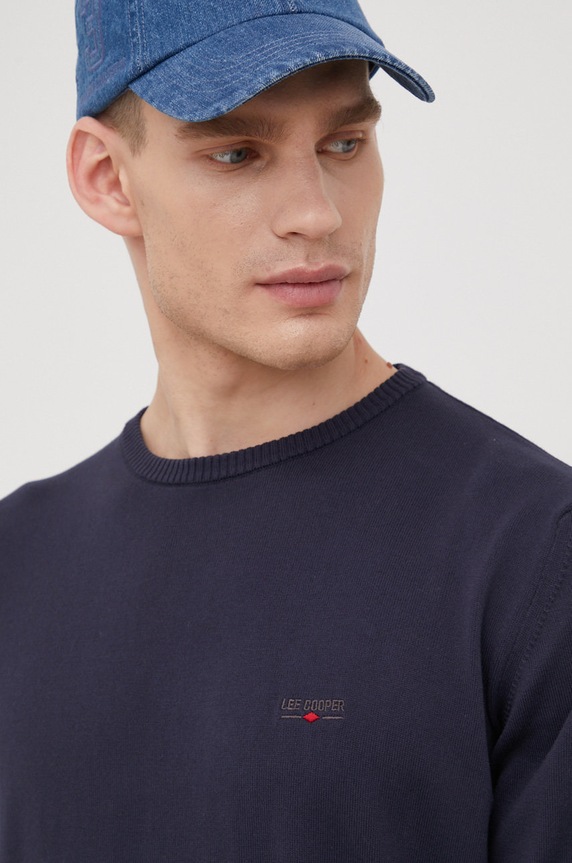 Lee Cooper sweter bawełniany granatowy SWANDYORGANICPARISIAN