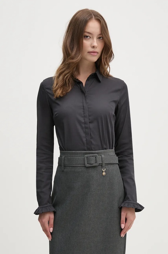 Πουκάμισο Mos Mosh με ελαστάν γκρί 144070