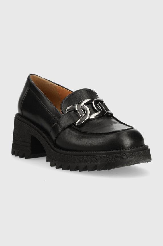 Δερμάτινες γόβες Charles Footwear Kiara Kiara.Loafer μαύρο ZS23