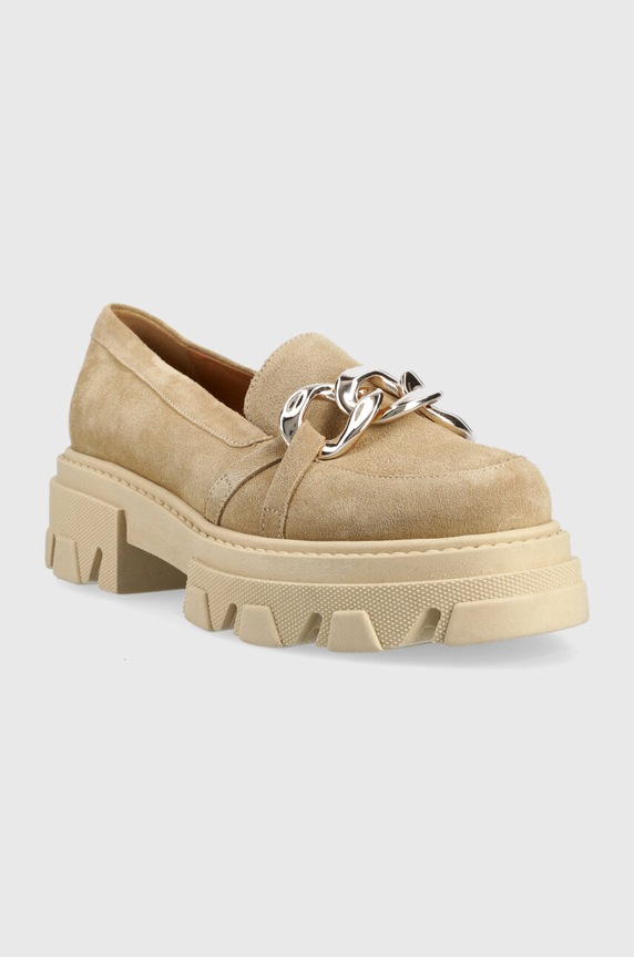 Δερμάτινα μοκασίνια Charles Footwear Mey Mey.Loafer μπεζ ZS23