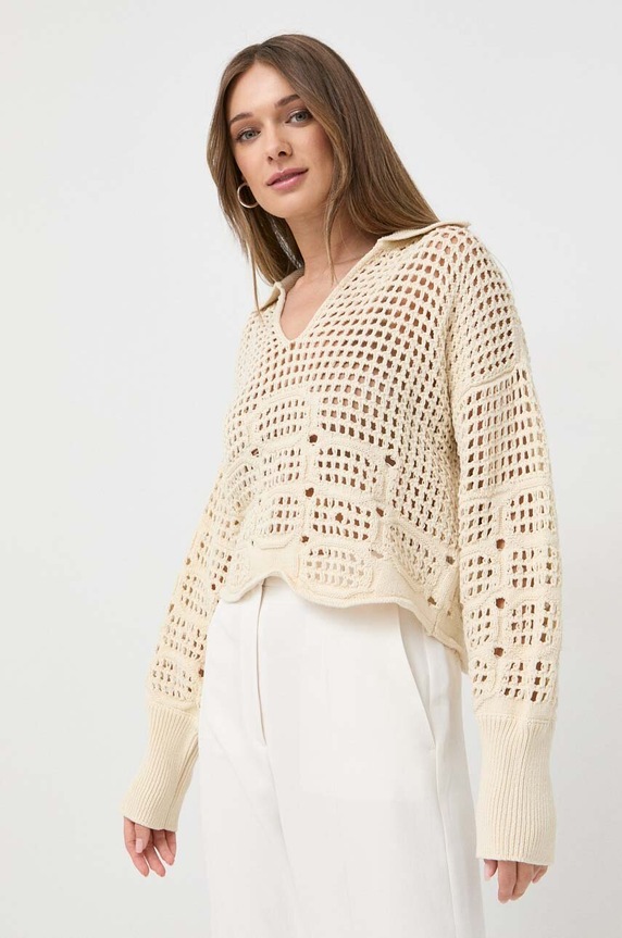 Beatrice B pulover de bumbac subtiri bej 23FE8274KNIT