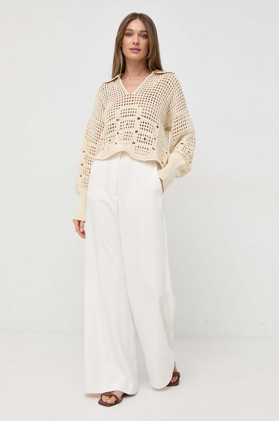Beatrice B pulover de bumbac 23FE8274KNIT bej ZS23