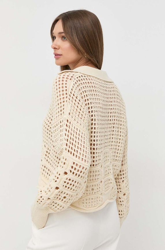 Îmbrăcăminte Beatrice B pulover de bumbac 23FE8274KNIT bej