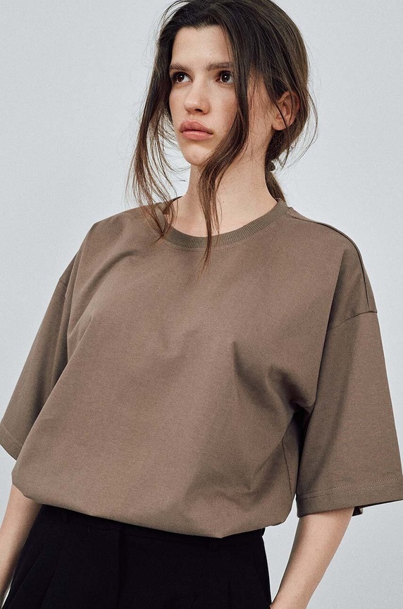 MUUV. t-shirt in cotone READY TO WEAR tshirt.READYTOWEAR beige ZS25