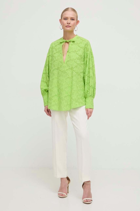 Silvian Heach bluza din bumbac GPP24163BL verde ZS24