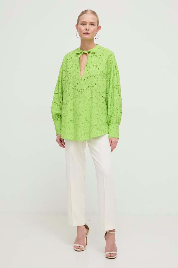 Silvian Heach bluza din bumbac GPP24163BL verde ZS24