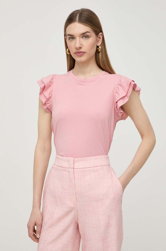 Silvian Heach t-shirt in cotone semplice rosa GPP24464TS