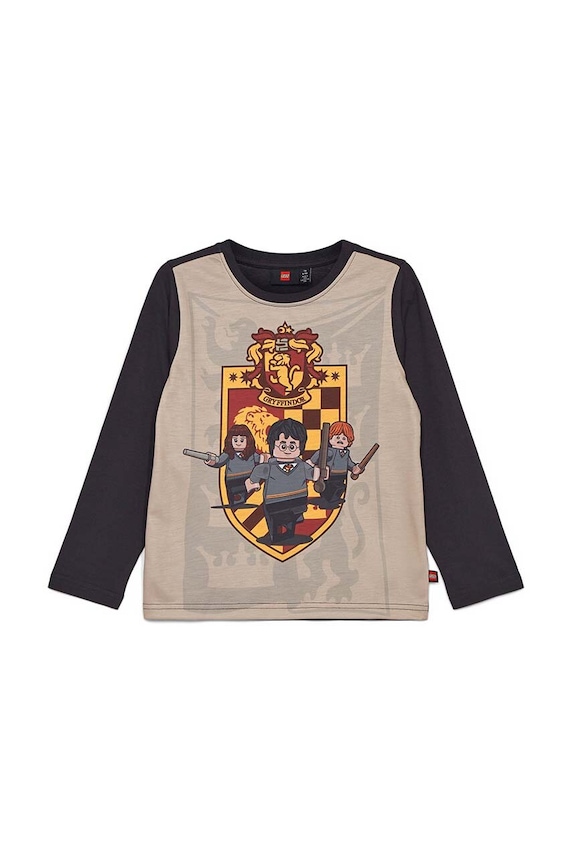 Lego longsleeve bawełniany dziecięcy nadruk czarny 12011122
