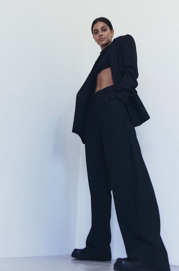 Παντελόνι MUUV. spodnie.garniturow.REAU μαύρο ZS26