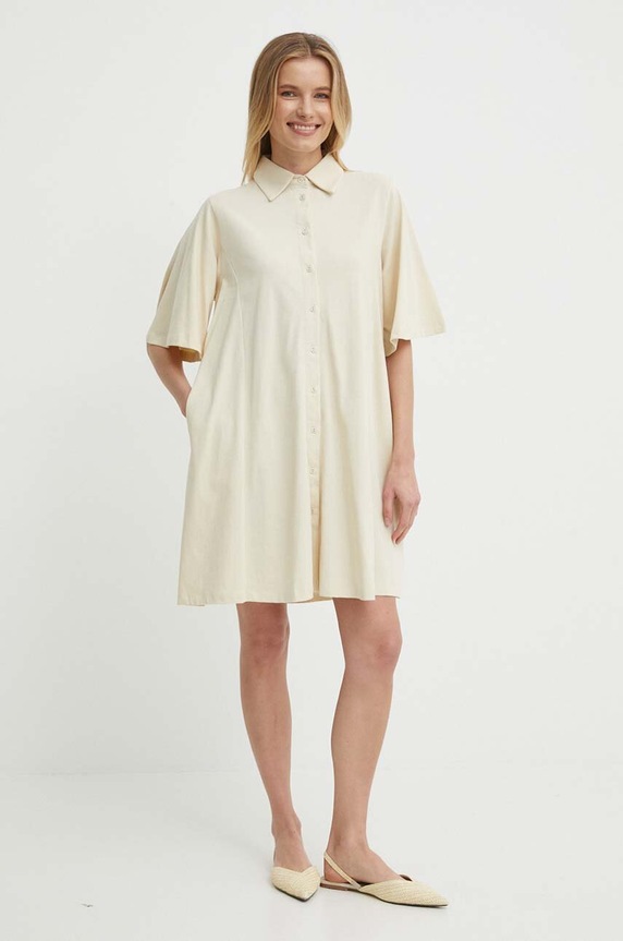 Bomboogie rochie din bumbac AW8488TJOR4 bej ZS24