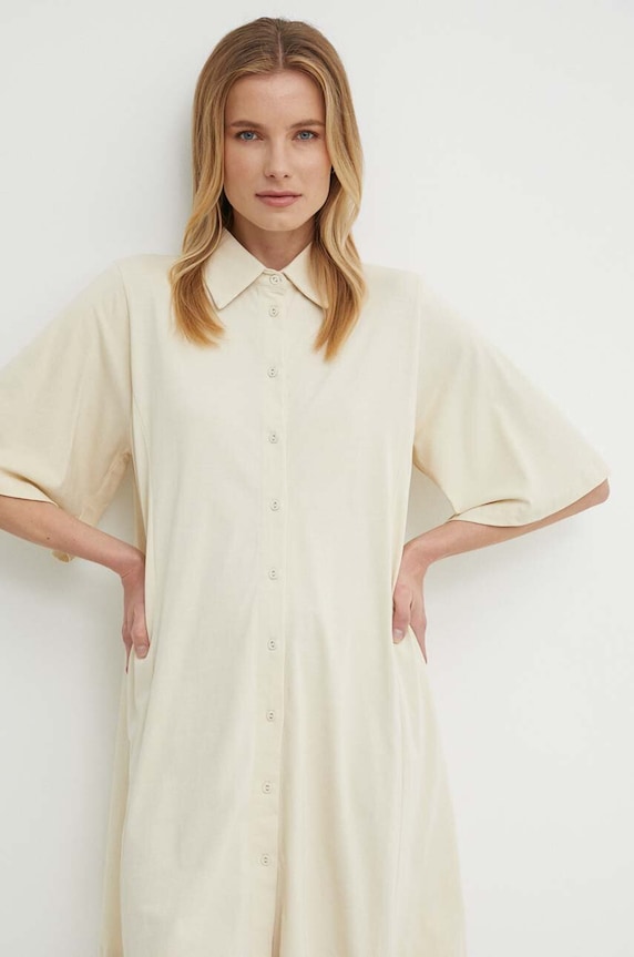 Bomboogie rochie din bumbac bej AW8488TJOR4
