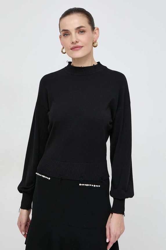 Silvian Heach pulover subtiri negru GPP24418MA