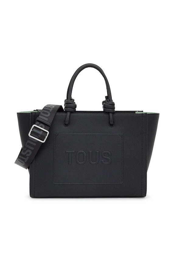 Τσάντα Tous La Rue New απομίμηση λείου δέρματος μαύρο 2002025651