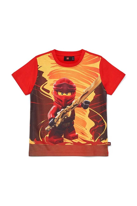 Lego t-shirt bawełniany dziecięcy nadruk czerwony 12011115